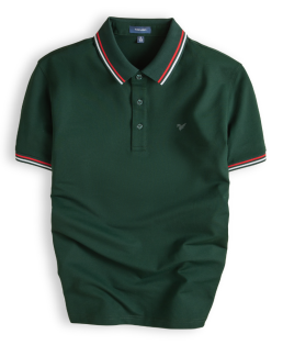 Áo polo trơn bo kẻ in logo  Auraman
