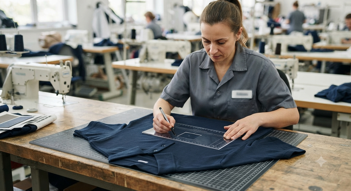 Nền tảng kỹ thuật khi xác định vị trí logo trên áo polo